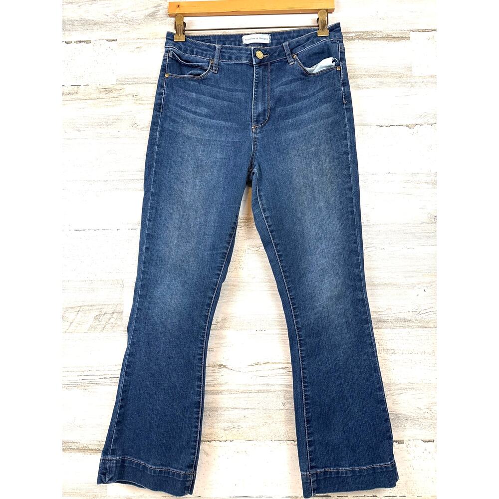 Articles Of Society Womens 28 Blue High Rise Flare Crop Denim Jeans Luxe